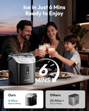Nugget Ice Maker Countertop with Handle, Ready in 6 Mins, 35lbs Per Day, Removable Top Cover, Auto-Cleaning, Portable