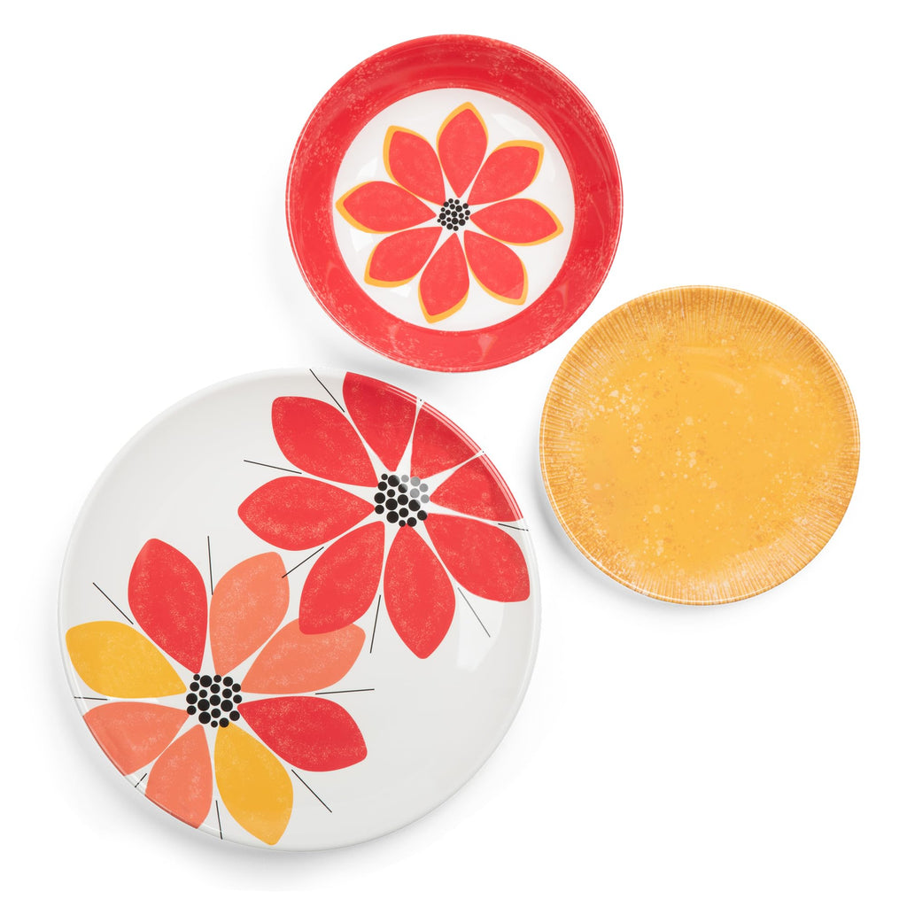 12-Piece Melamine Dinnerware Set: Durable, Lightweight, Break-Resistant Plates & Bowls - Stylish, Non-Toxic