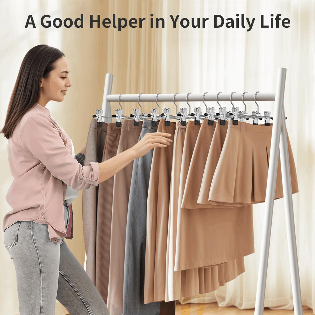Pants Hangers with Clips Skirt Hangers for Women 50Pack