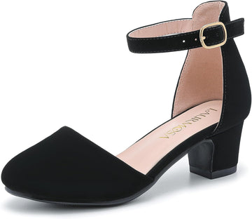 Girls Dress Shoes Closed Toe Pumps High Heels for Little Big Kid