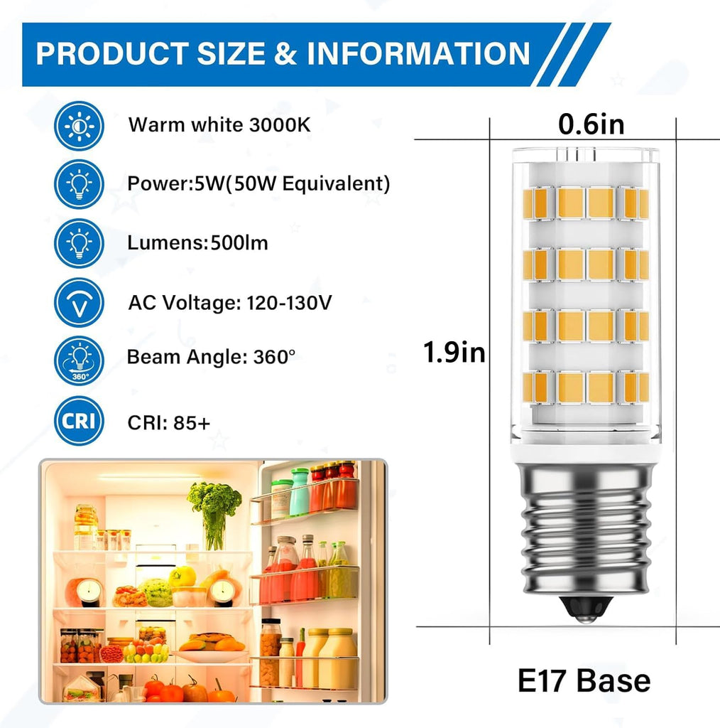 Microwave Light Bulbs E17 led 5w 297048600 241552802 Refrigerator Light Bulb KEI D28A KEL2811 LED Bulb