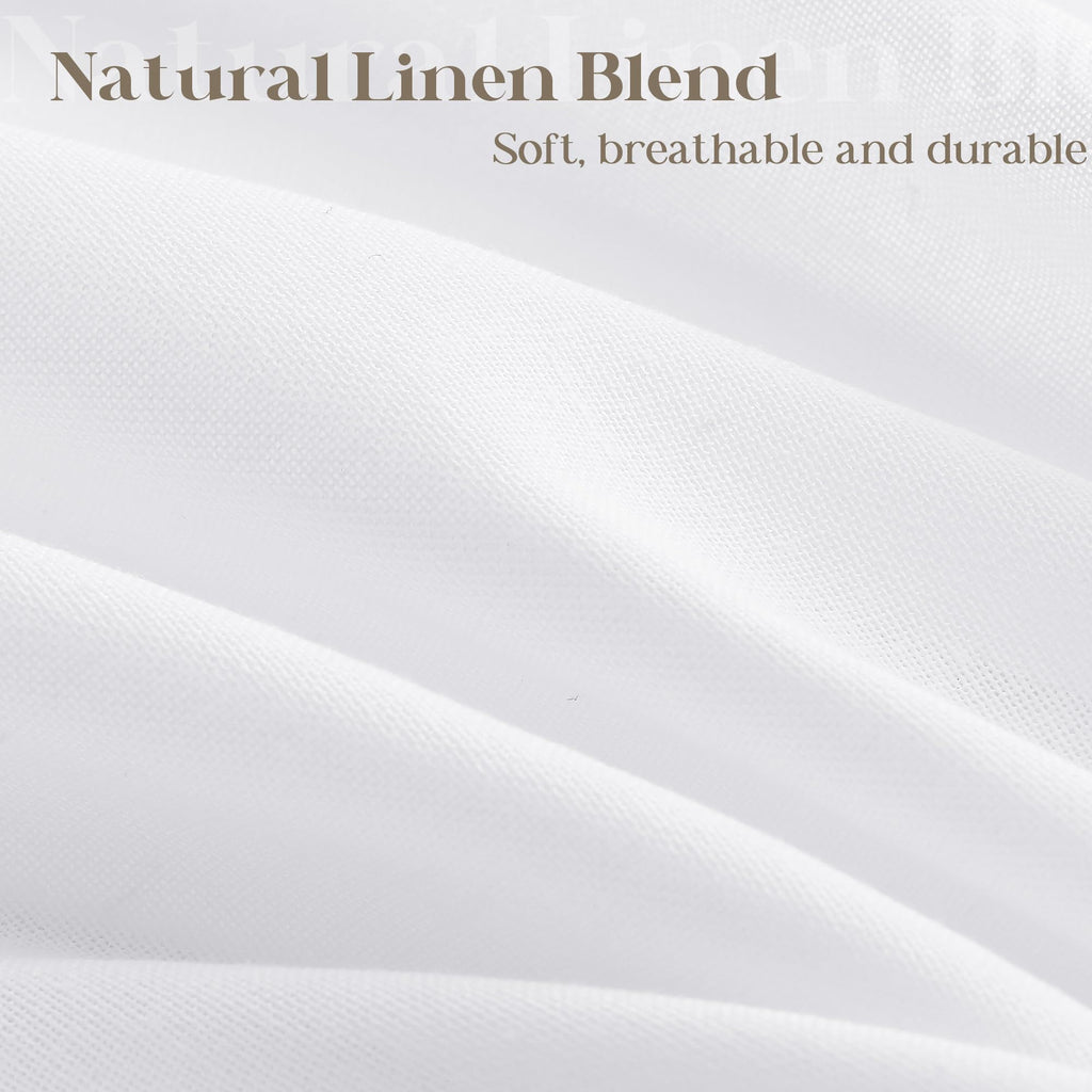 White Linen Water Repellent 72x80 Inches