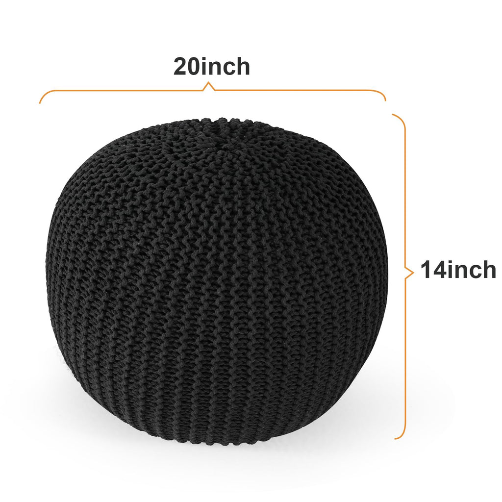 Pouf Ottoman Stuffed Round Modern Foam Filled Foot Rest Poufs Chair Decorative 20 X 14 Inches Boho Relax Stool for
