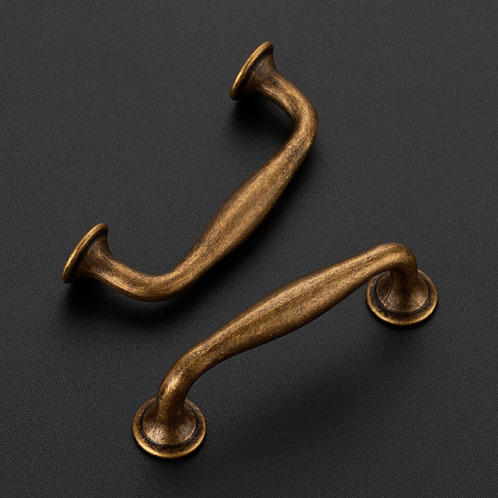 Antique Brass Cabinet Handles Solid Pulls 3 Inch 20 Pack