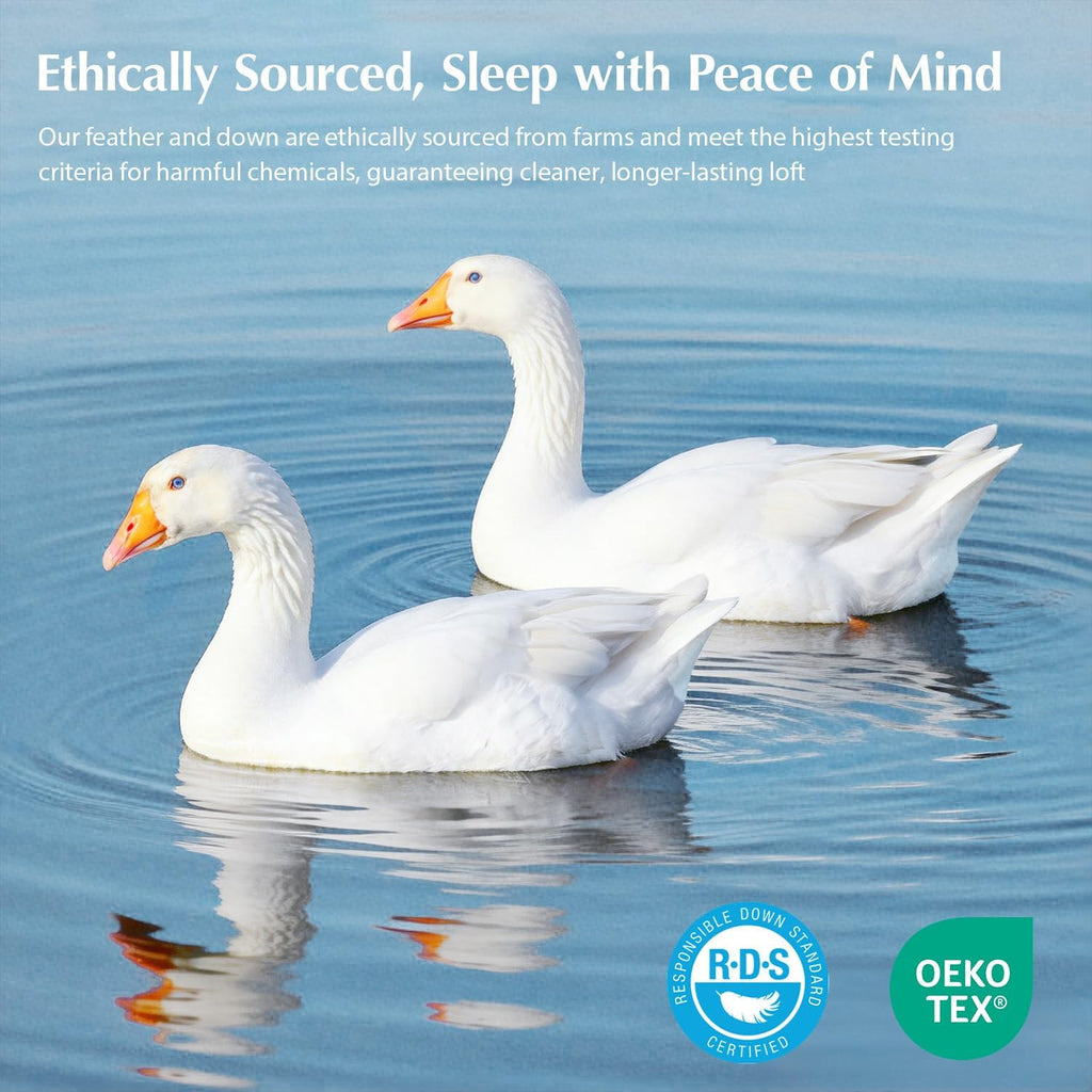 Lightweight Goose Feather Down Fiber Comforters King, Summer Duvet Insert, Ultra Soft, Breathable