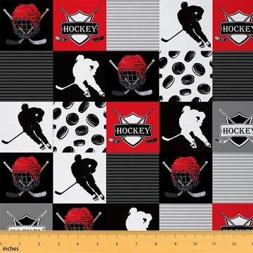 Buffalo Check Plaid Puck Hockey Fabric Soft 3 Yards