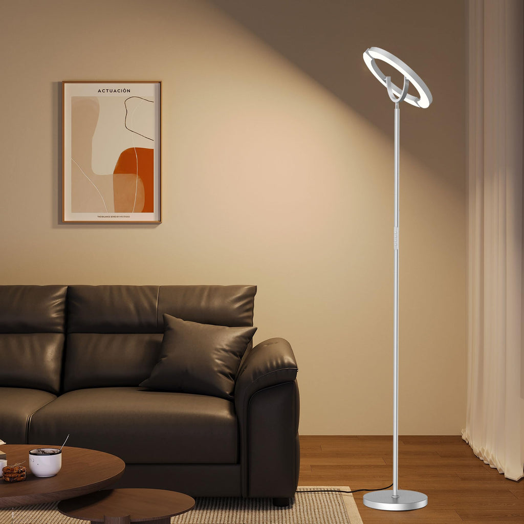 30W LED Floor Lamp, 350° Rotating Reading Standing Lamp with Remote Control, Stepless Dimmable Modern