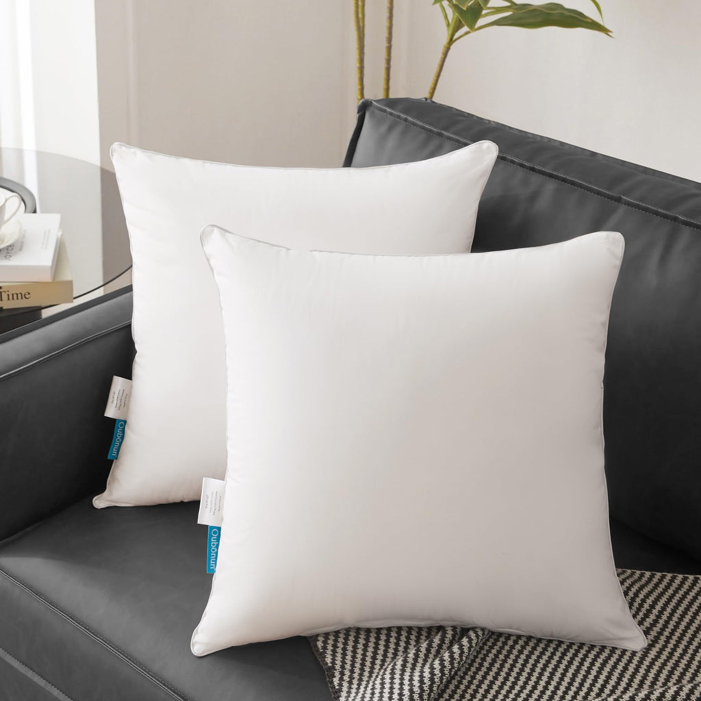 26 x 26 Pillow Inserts - Set of 2 - 100% Cotton Cover - 26 Inch Square - Decorative Pillow Inserts - White