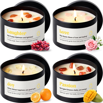 Crystal Energy Candles Set for Women - Soy Candle Scented