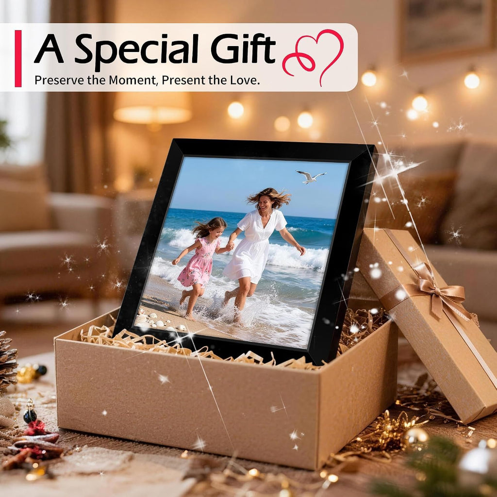 8x10 Picture Frame Set of 8, Black Photo Frames for Tabletop or Wall Display, Fits Pictures 5x7 with Mat or 8x10