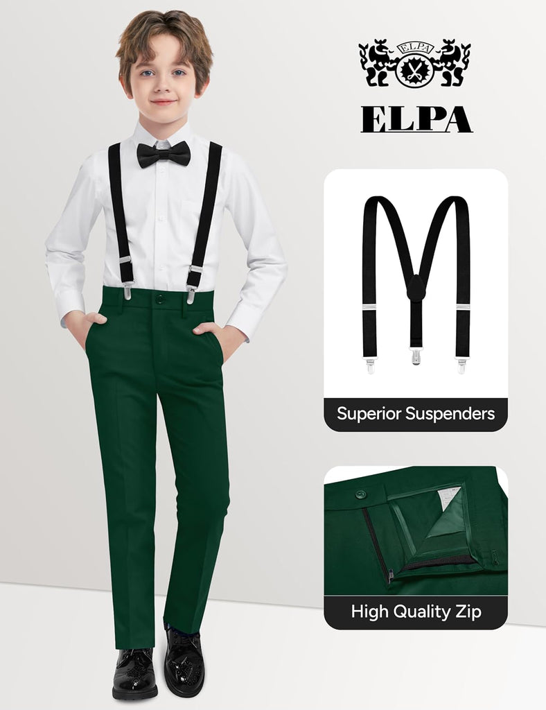 Boys' Formal Suit Vest Set with Suspender, Kids Suit for Wedding