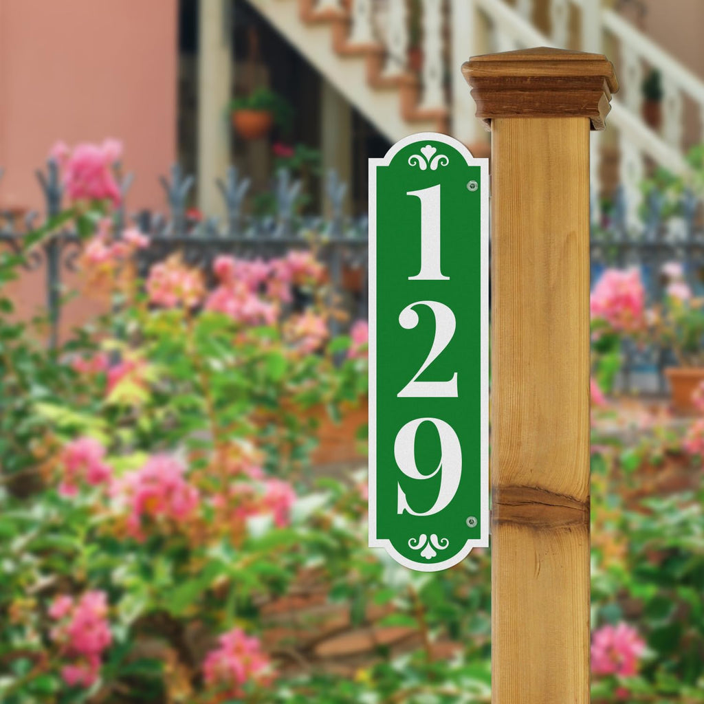 Double Sided House Address Sign, Custom Reflective Mailbox Post Sign (C01)
