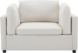 Luxe Oversized Lounge Chair and Ottoman — Cream Chenille