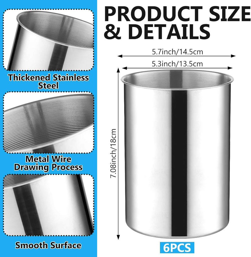 Wine Chiller Bucket 750 ML Champagne Bucket Stainless Steel Wine Chillers for Bottles Keeps Cold for Hours - Set of 6
