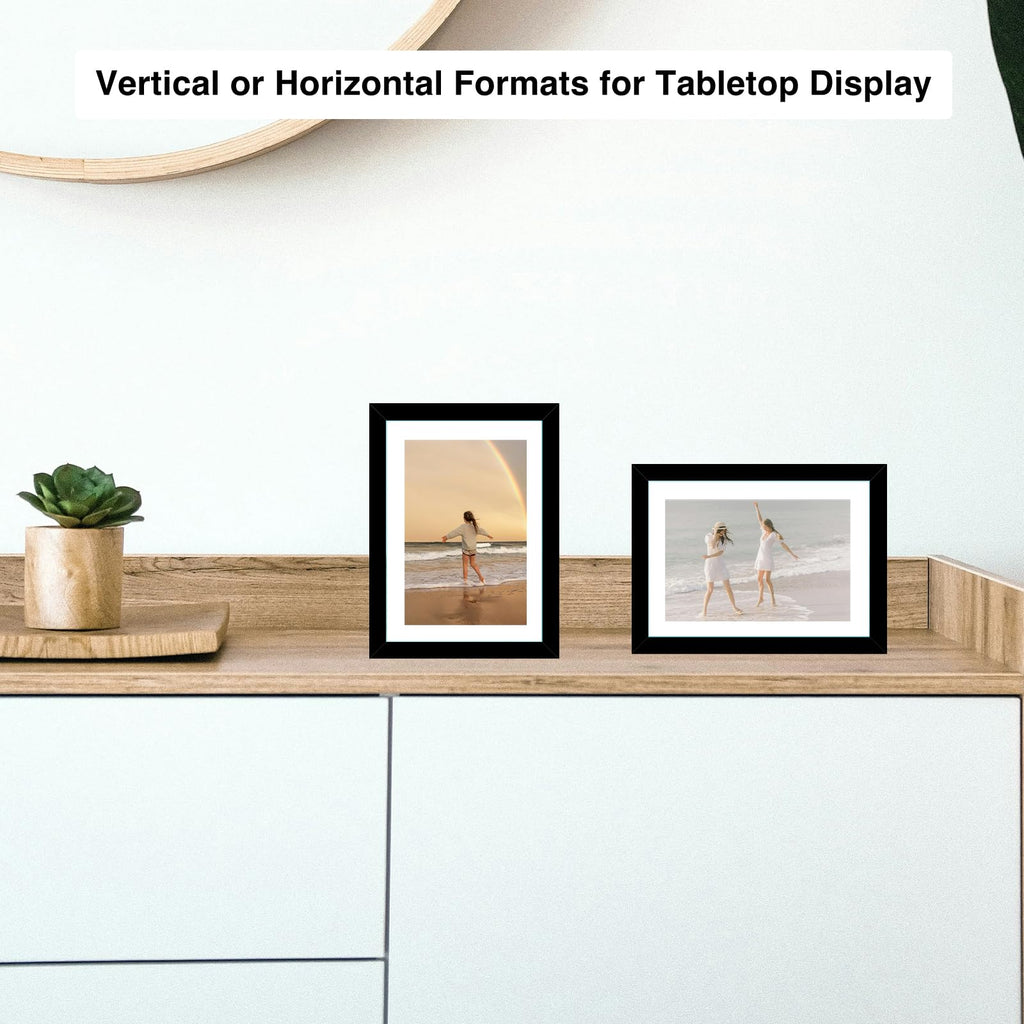 5x7 Picture Frame with 4x6 Mat Set of 6, Display Photo 4x6 with Mat or 5x7 without Mat, 5 by 7 Wall Poster Photo