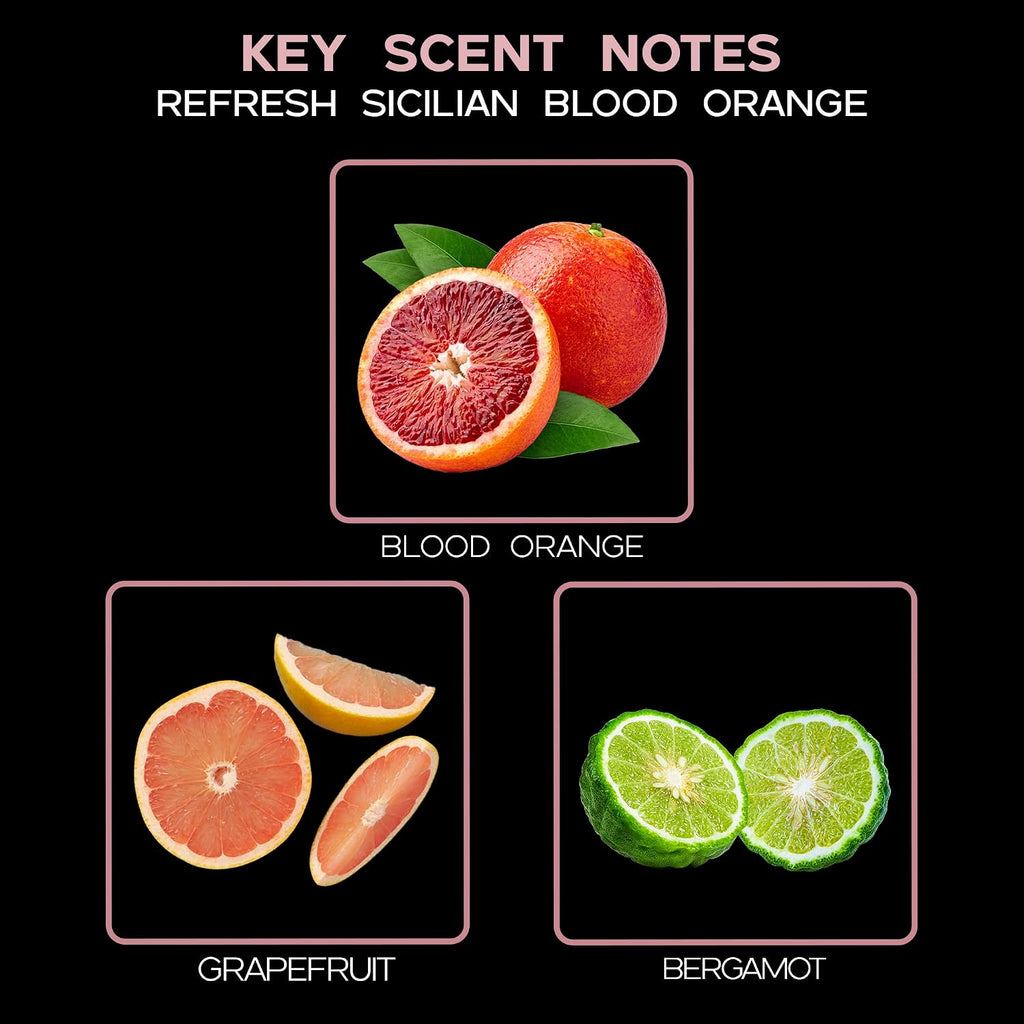 Reed Diffuser Set, Refresh Sicilian Blood Orange Scented Oil Diffuser with Sticks, Home Fragrance Accessories Shelf - Set of 45