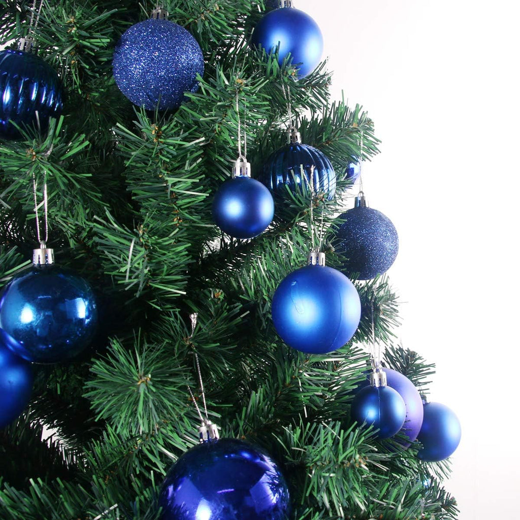 Royal Blue 3.2" Large Christmas Balls - Christmas Tree Decoration Ornaments Shatterproof Hanging Balls for Birthday - Set of 18