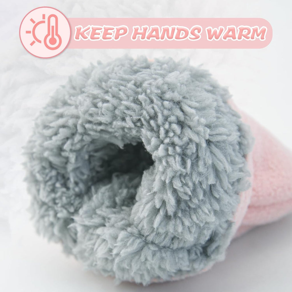 Baby Toddler Winter Mittens Girls Warm Fleece Lined Gloves Kids Sherpa Lined Mittens for Boys