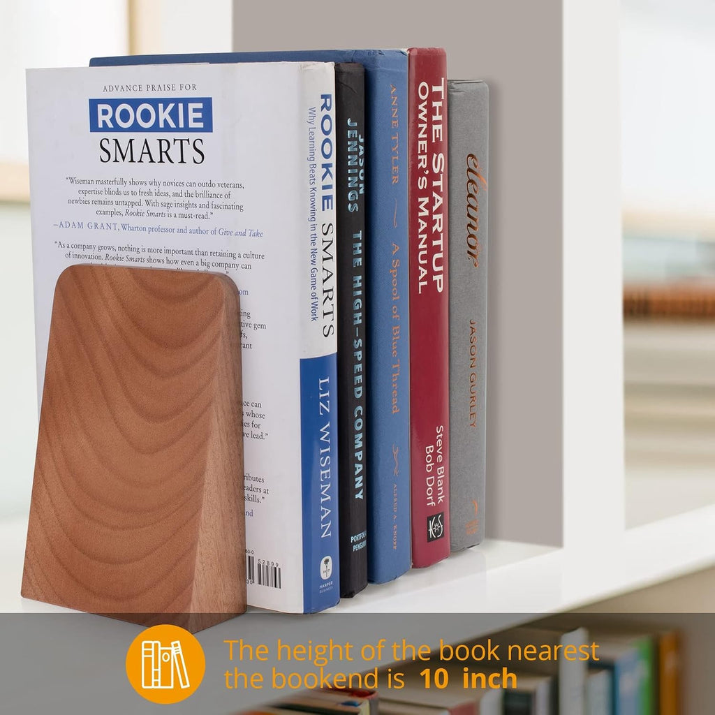 Wood Handmade Heavy Duty Bookends for Shelves Decorative Book Ends to Hold Books