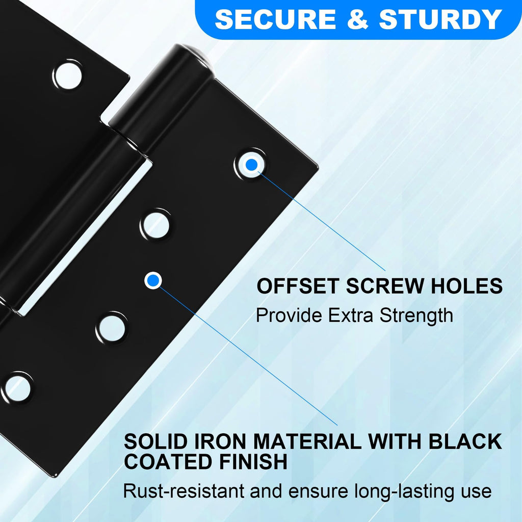 Heavy Duty Gate Hinges 3.5 inch 4 Pack Extra Thick Industrial T Hinges Barn Door Hinges Shed Door Hinges for Large
