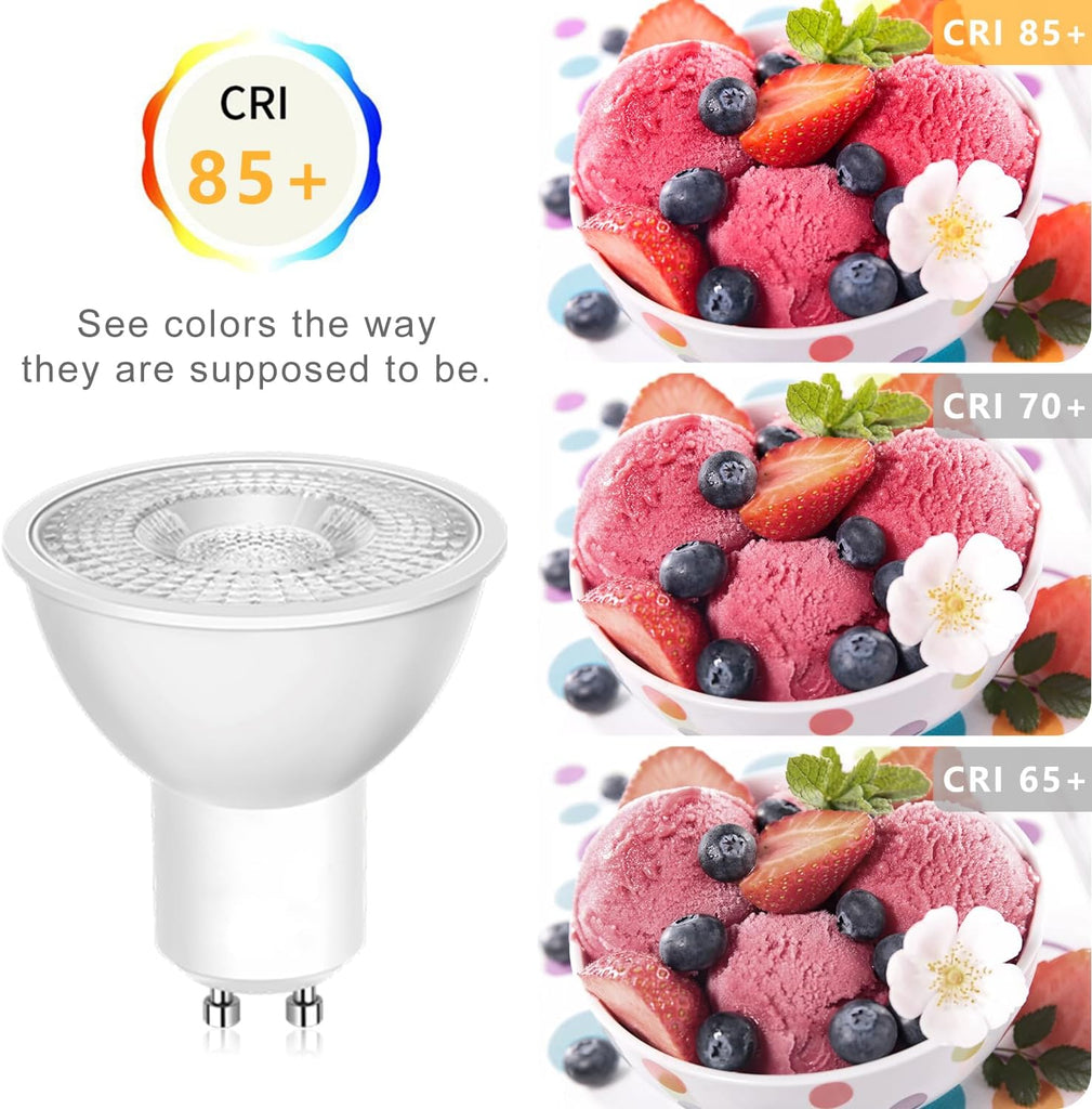 GU10 LED Bulbs 6000K Daylight White 5W, 500LM Led Spotlight Bulb, Equivalent to 50W Halogen, Non-Dimmable, 38° Beam