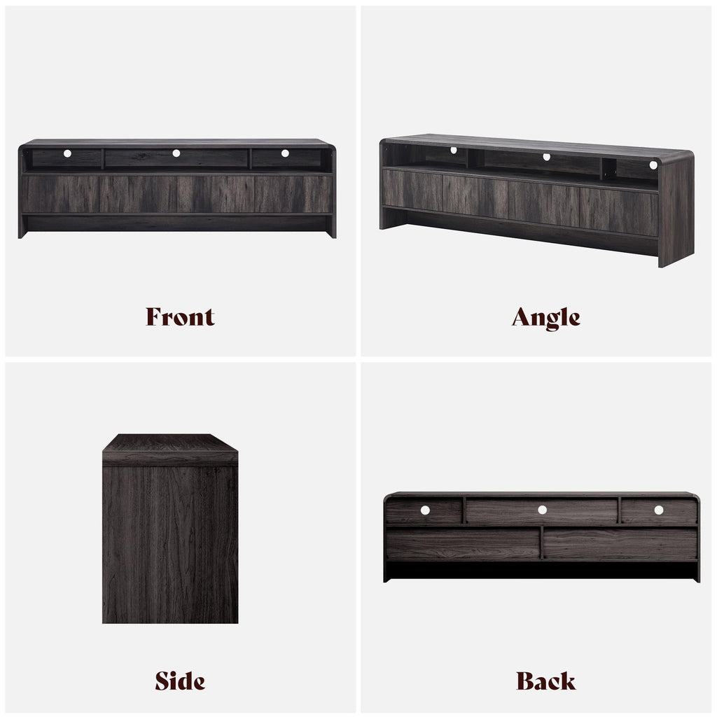 70" Modern Curved TV Stand with Storage for TVs Up to 80"