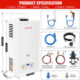 Tankless Water Heater Propane, 3.18GPM 12L Outdoor Portable water heater, with 2 GPM Water Pump