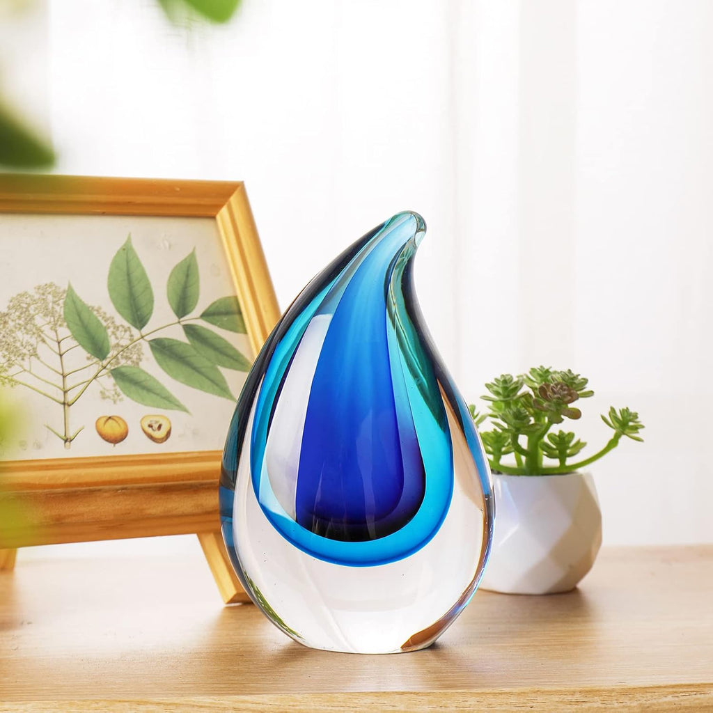 Hand-Blown Murano-Style Glass Sculpture Decor Statue and Figurine - Wonderful Gift, Blue