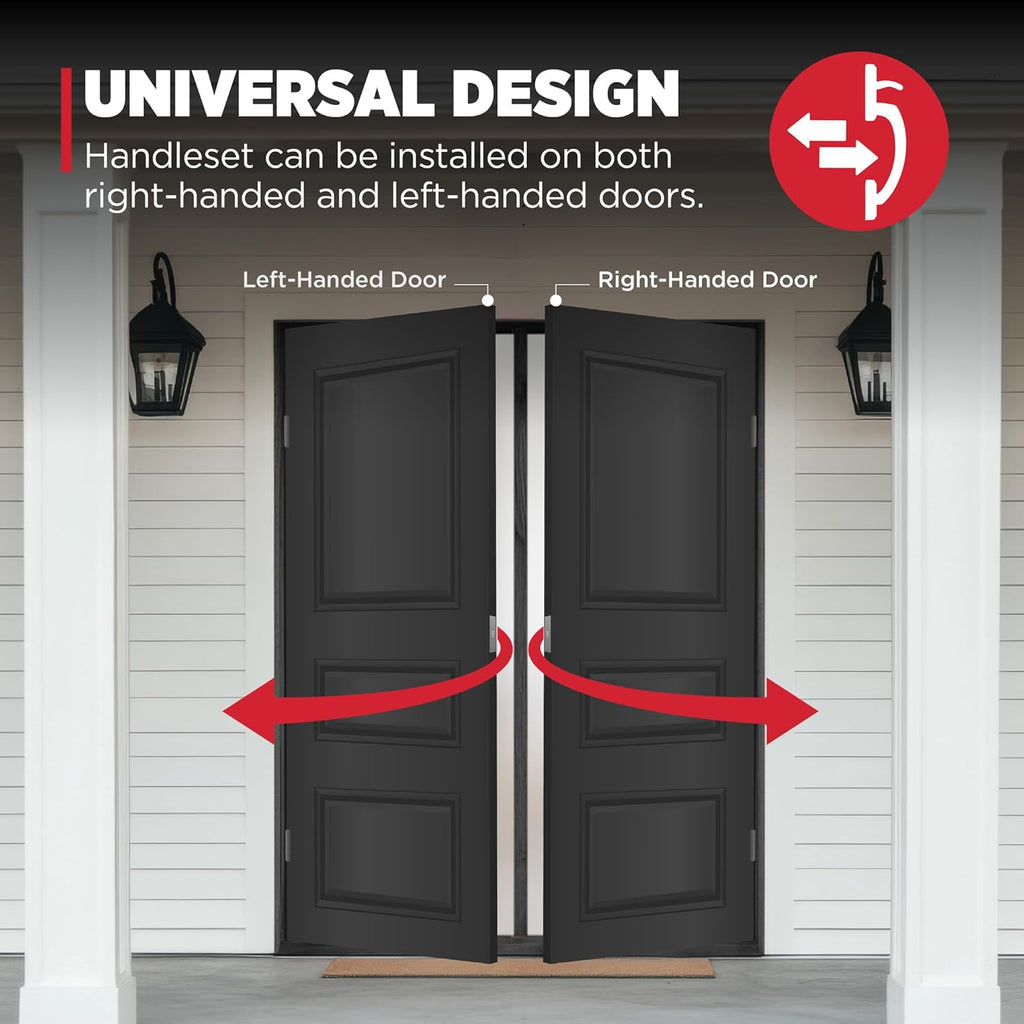 Peralta Front Door Lock Handle and Deadbolt Set, Entry Handleset Exterior with Interior Reversible Lever - Door Handleset