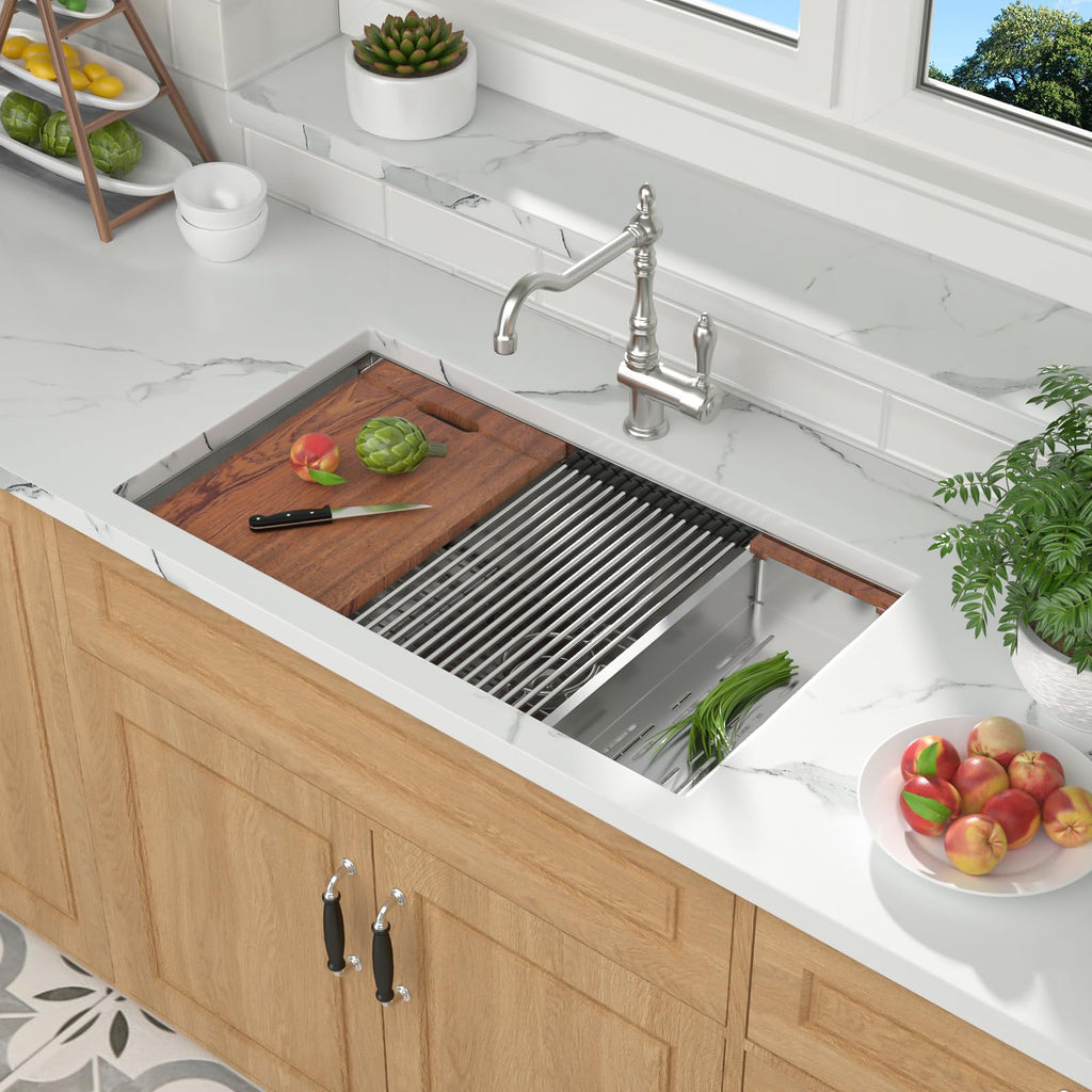 33 Undermount Kitchen Sink - 33 x 19 Undermount Sink Workstation Stainless Steel Kitchen Sinks 16 Gauge Single Bowl