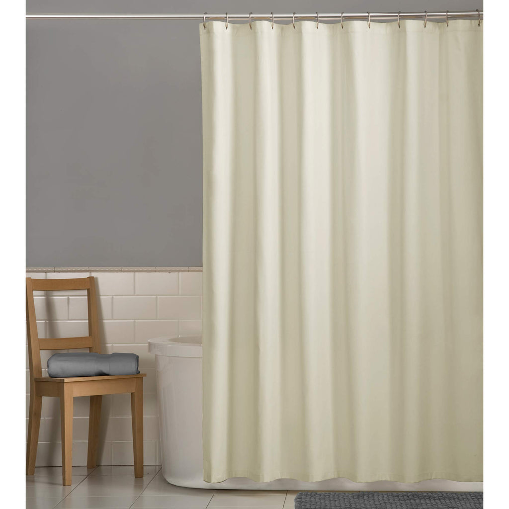 Water Repellent Shower Curtain Liner, Soft Microfiber Fabric Shower Liner or Curtain, Bone Colored, Machine