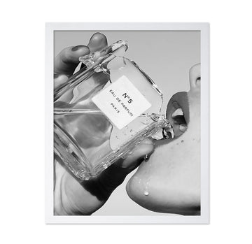 Perfume Poster - Drinking Perfume Print - Fashion Art - Luxury Brand Design - Photography Illustration - Black and