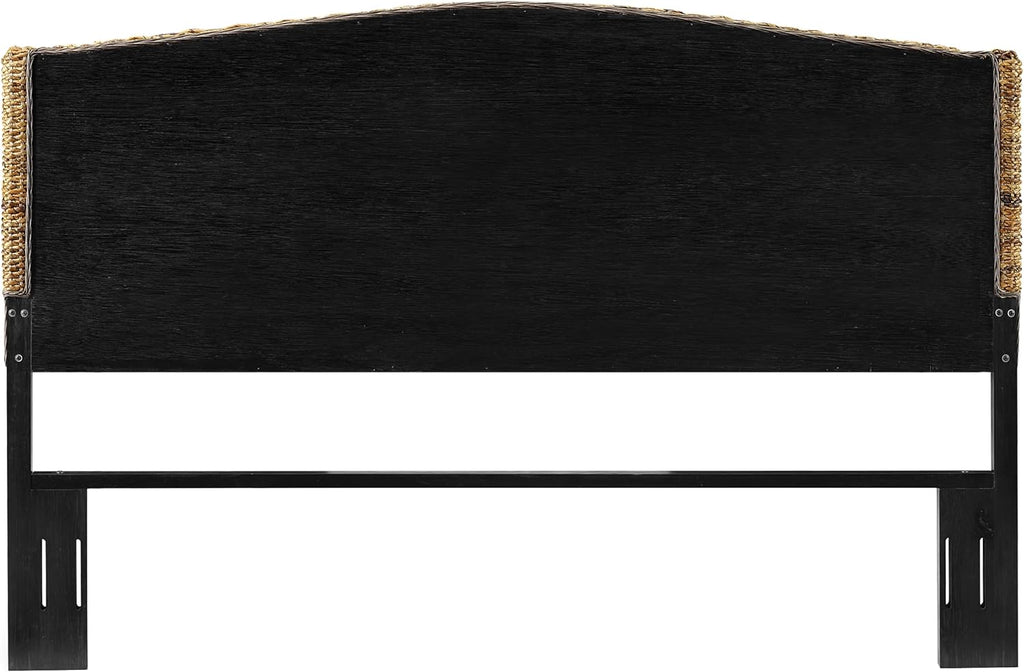 Serena Handwoven Natural Fiber Rattan Bed Headboard, Banana Leaf, King