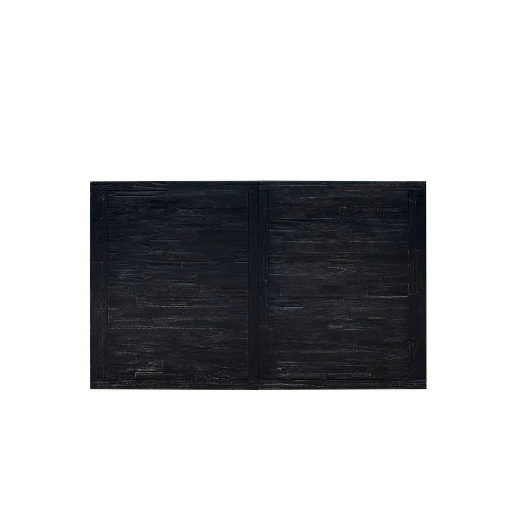 By - LET-SBB-TP - A Mid-Century Dining Table with Removable Rectangular Tabletop - Sand Blasting Black Finish