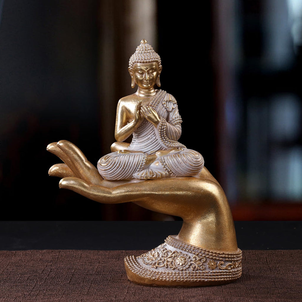 Statue Decor Gold 8.7"- Buddha Statues for Zen Decor - Buddha Statue Large for Spiritual-Buddha Decor -Buda-Indoor