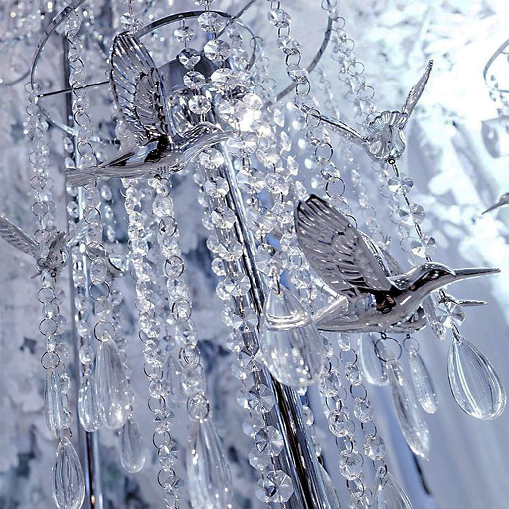 99ft Acrylic Crystal Garland Strands - Hanging Chandelier Gem Bead Chain - 14mm Clear Octagon Prism Diamond String