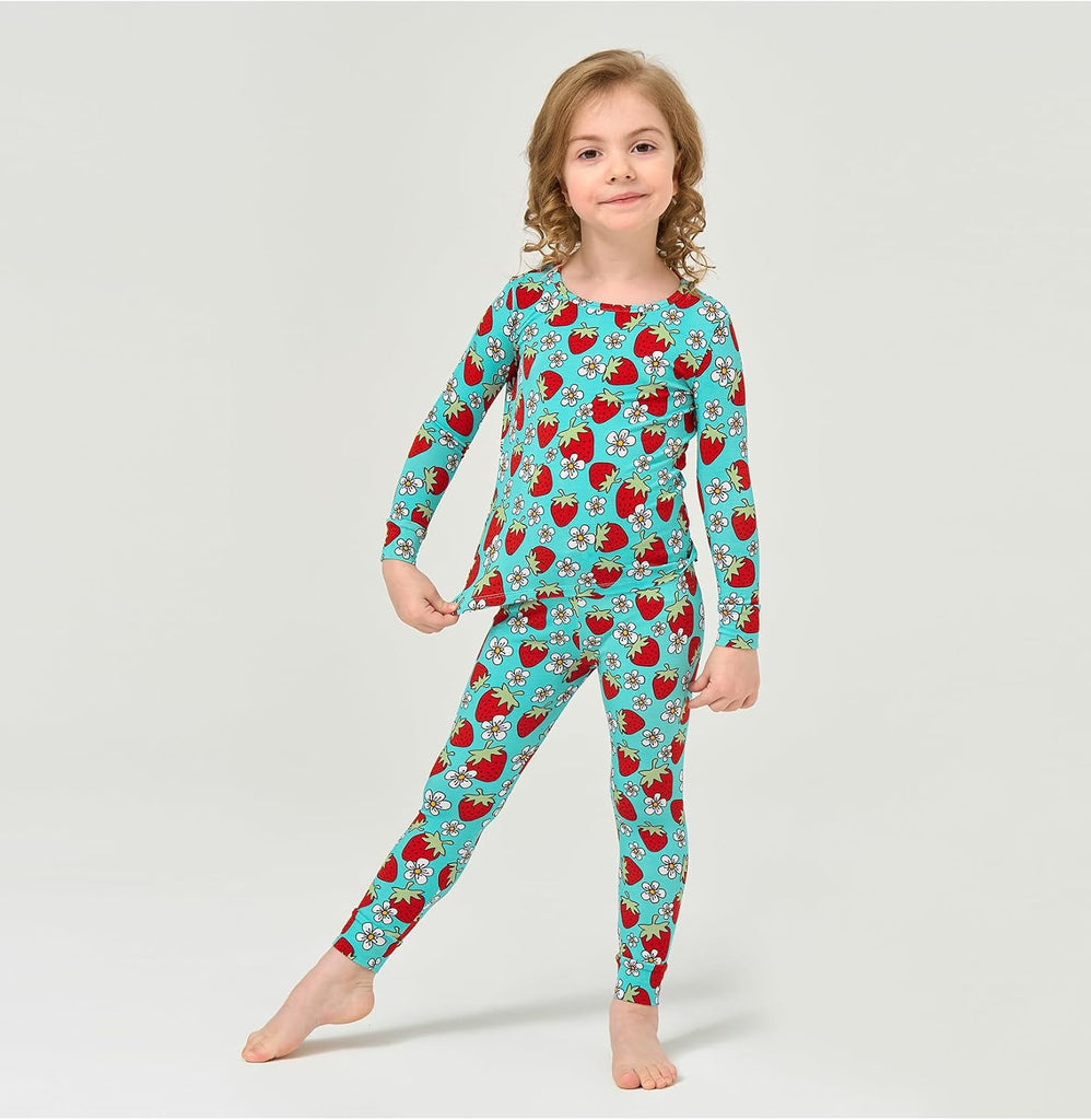 Bamboo Viscose Toddler Girls Snug Fit Pajamas 2 Piece Pjs