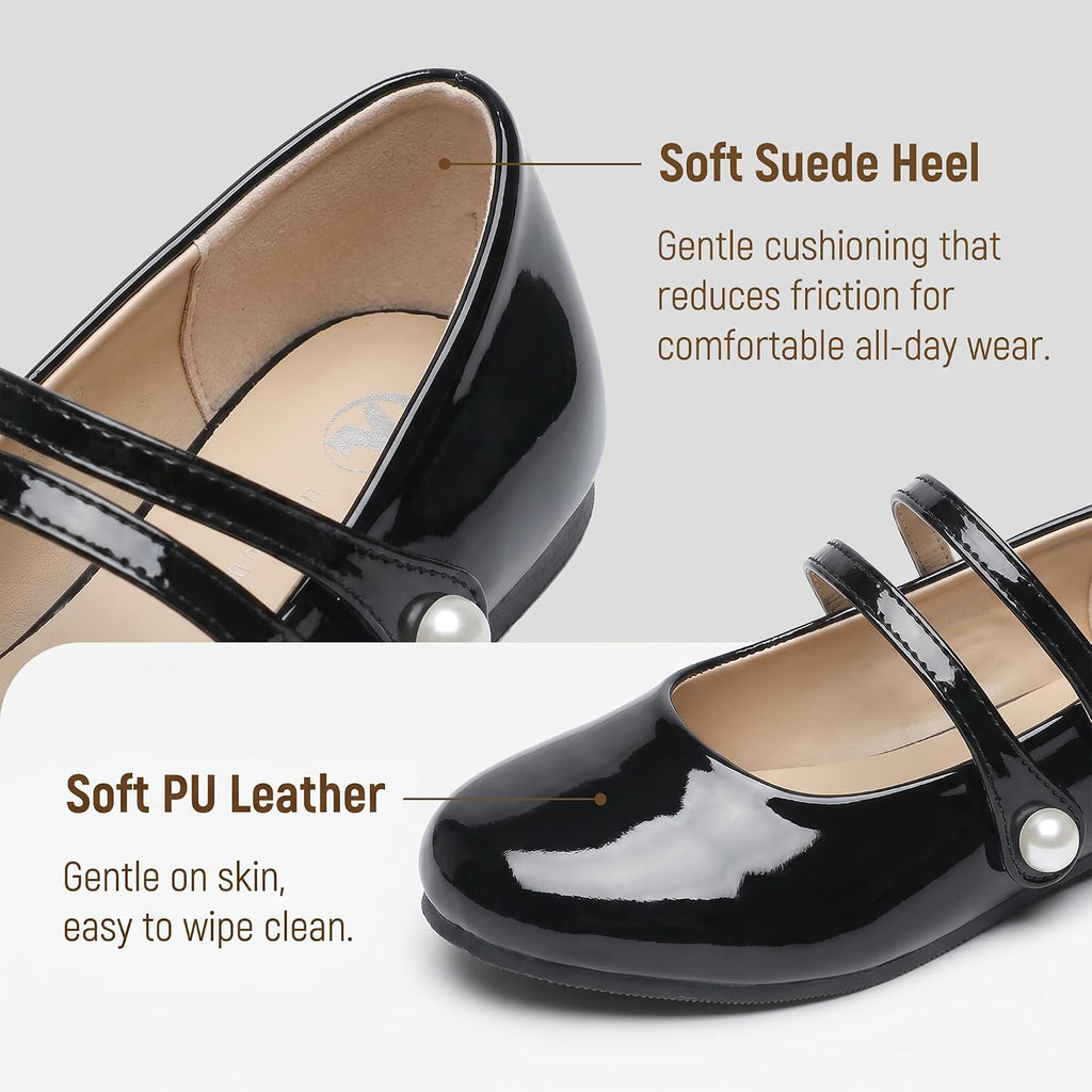Girls Mary Jane Dress Shoes Ballet Flats for Wedding (Little Kid/Big Kid)