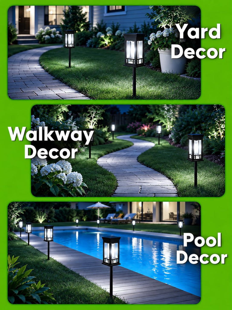 Solar Pathway Lights Outdoor Waterproof, 10 Pack Path Lights