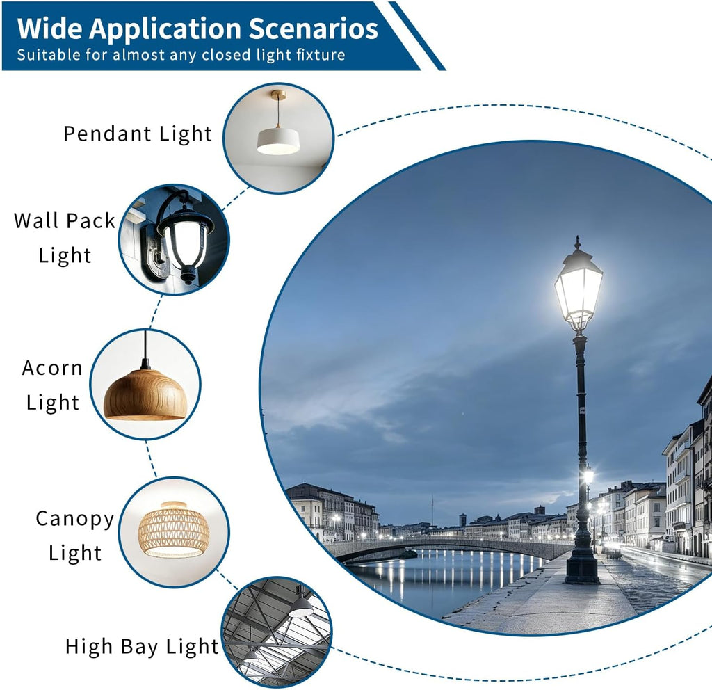 LED Corn Light Bulbs 80W 12000 Lumens 600W Incandescent Equivalent E26 Medium / E39 Mogul Base 5000K Daylight White