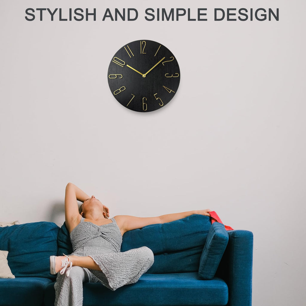 Wall Clock, Silent Clock, Wall Clocks Battery Operated, 12 inch Modern Wall Clock, Suitable s, Living Rooms