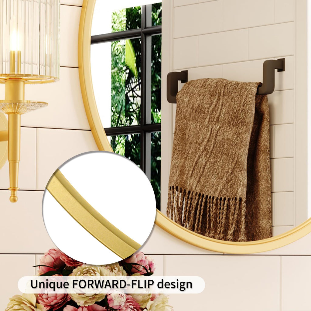 Round Gold Mirror, 28 inch Golden Circle Bathroom Mirror for Wall, Entryway Living Room with Metal Frame Decor