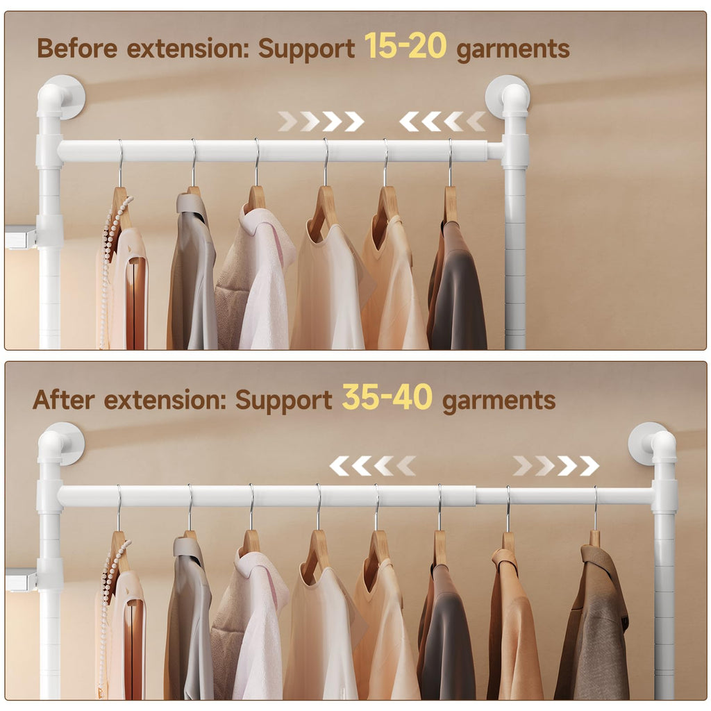 T4 Closet System with Stepless Dimmable LED Light & Drawers, White