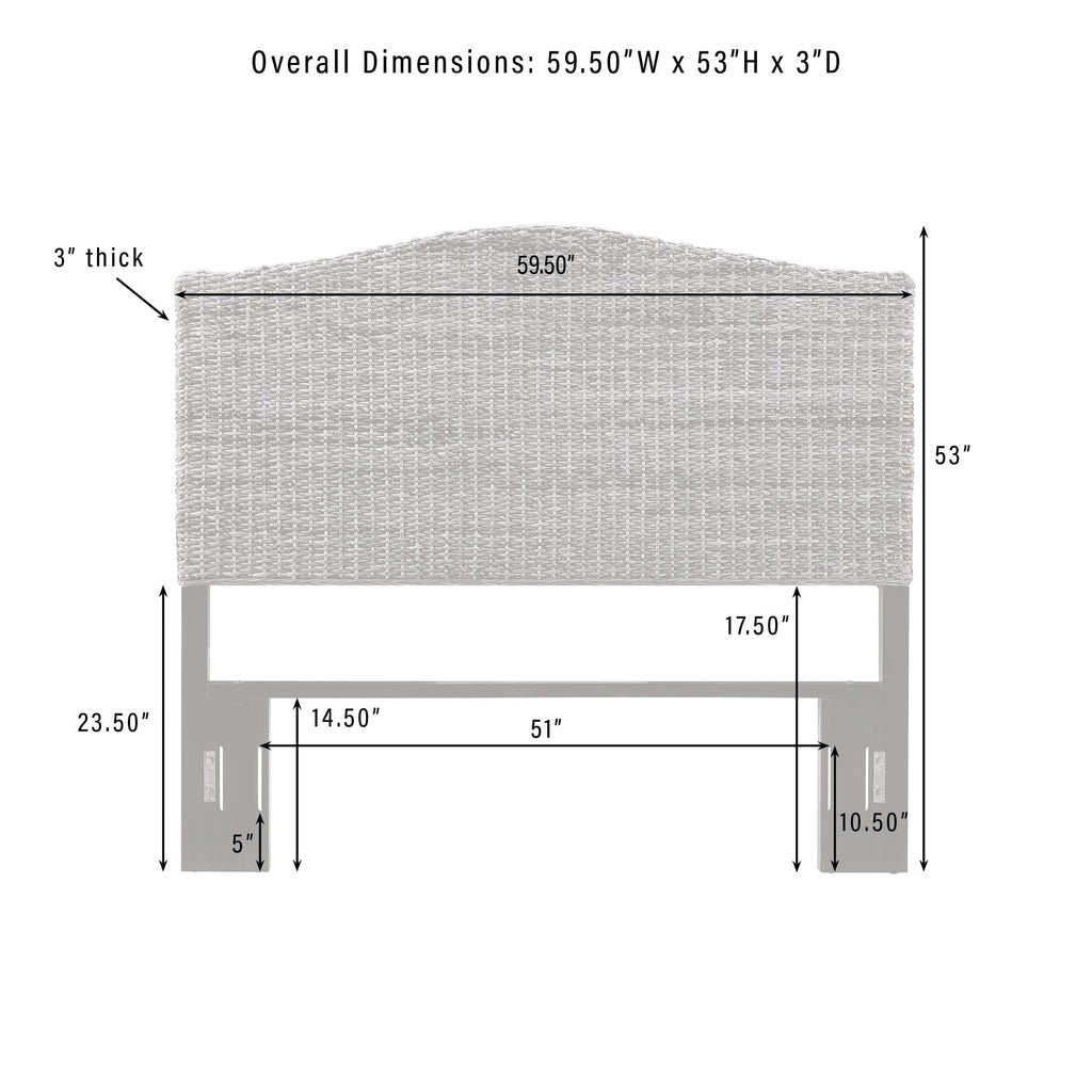 Serena Rattan Bed Headboard, Full