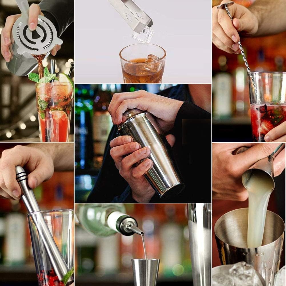 Cocktail Making Set, Cocktail Shaker Set 750ml Stainless Steel Bar Tool Set Bartender Kit with Display Stand - Set of 12