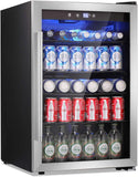 Beverage Refrigerator Cooler - 145 Can Mini Fridge Glass Door for Soda Beer or W