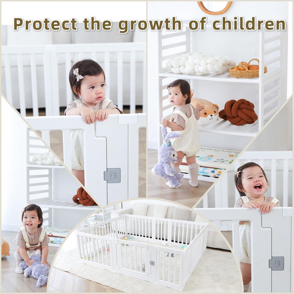 Baby Playard Play Area Kids Activity Center Playpen Playground Hoop for Indoor and Outdoor Use (12 Panels)