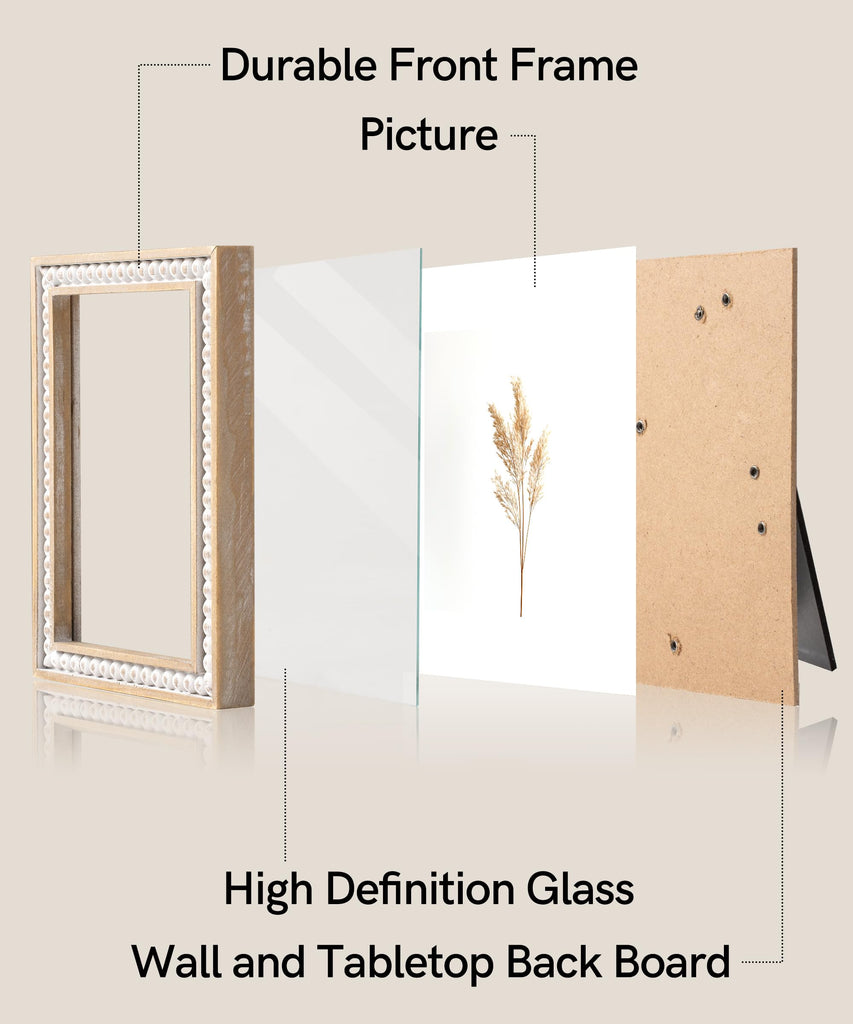 Boho 4x6 Picture Frame Distressed White Wood Photo Frame