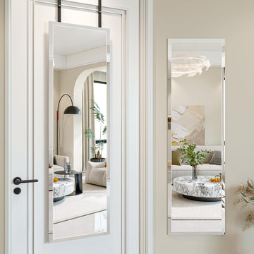Frameless Door Mirror Full Length, 48x14 Inch Over the Door Mirror