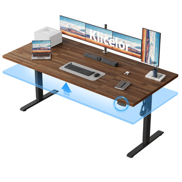 71 x 32 Electric Standing Desk, Height Adjustable, Dark Walnut